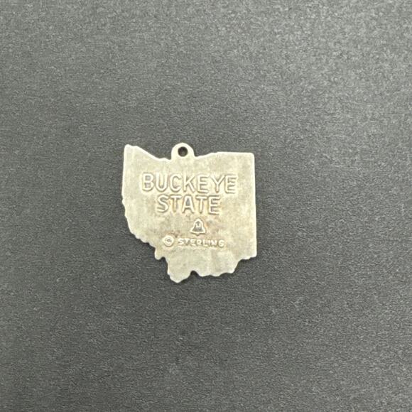 Vintage Sterling Silver Ohio State Charm Buckeye State 925 U1 - Picture 4 of 5